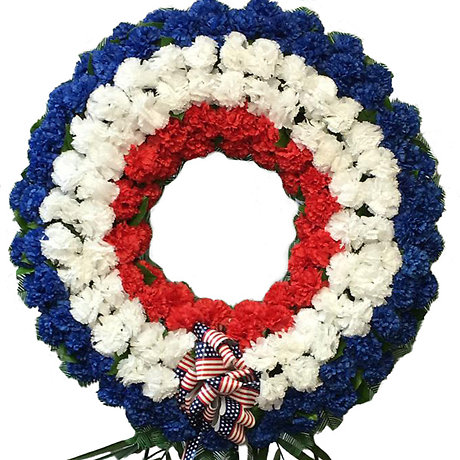 Artificial Red, White and Blue Wreath