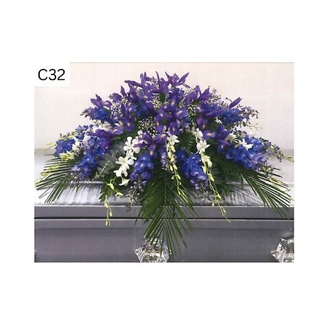 Iris Bloom Casket Spray