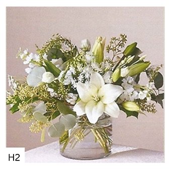 Low Mixed White Flower Bouquet