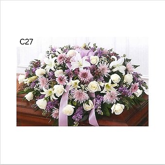 Lavender and White Casket Spray