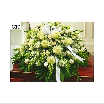 Mixed White Casket Spray