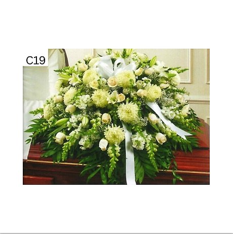 Mixed White Casket Spray