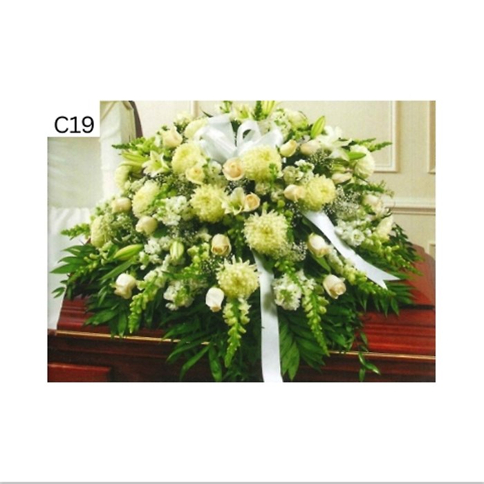 Mixed White Casket Spray