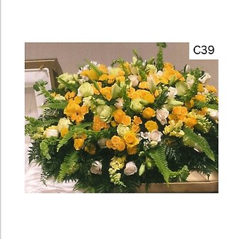 Yellow Hues Mix Casket Spray