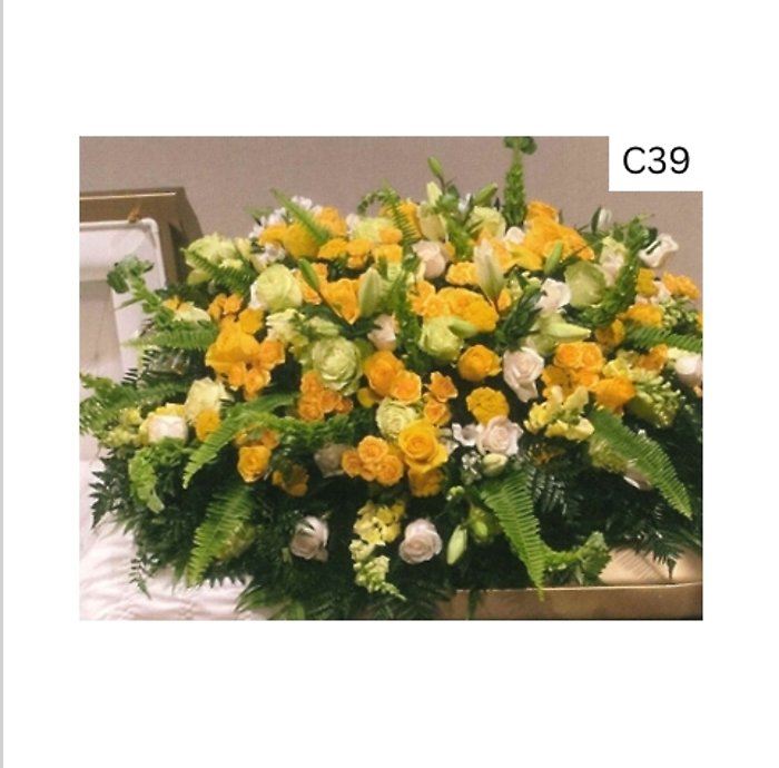 Yellow Hues Mix Casket Spray