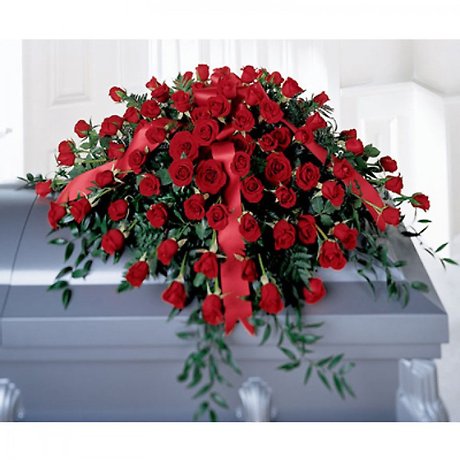 All Red Rose Casket Cover