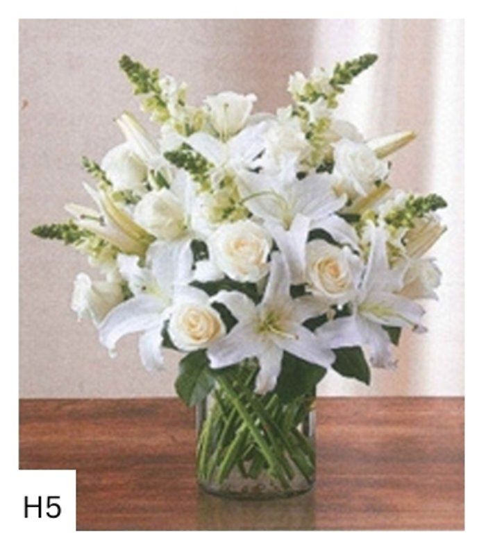 White Lilly And White Rose Bouquet