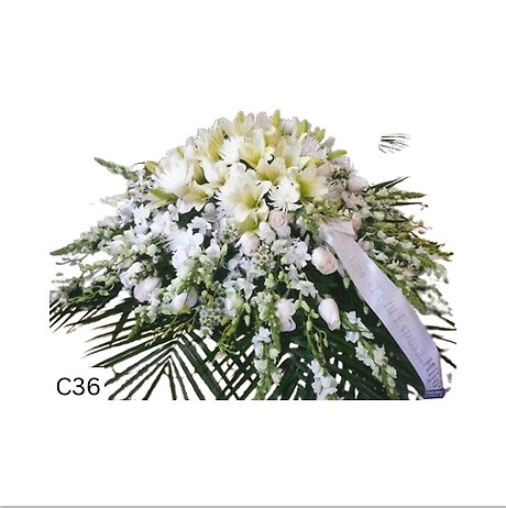 Beautiful All White Mixed Casket Spray