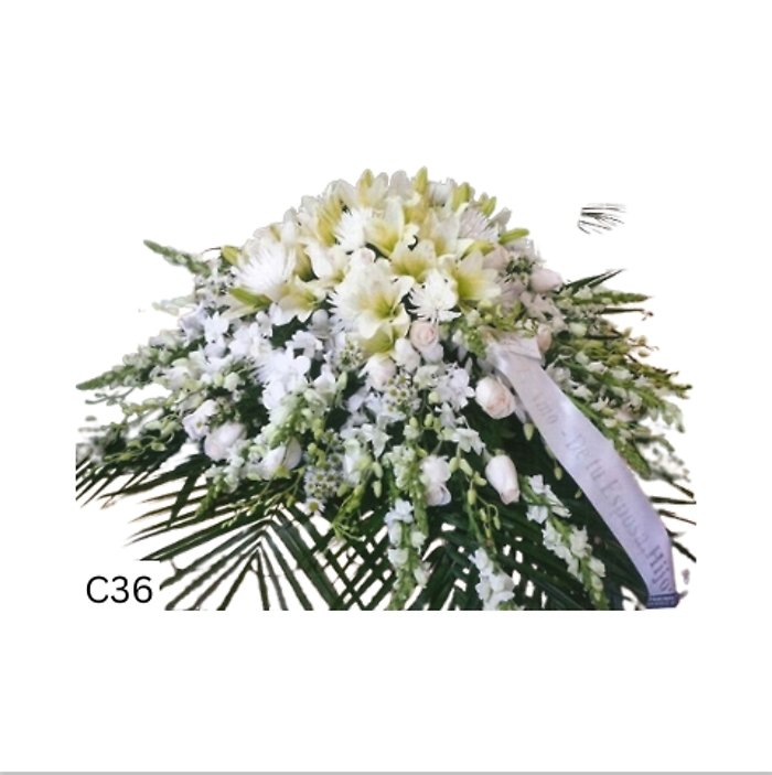 Beautiful All White Mixed Casket Spray