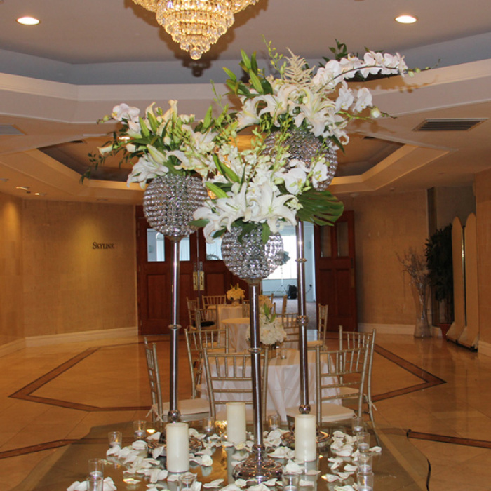 White Trio Centerpiece