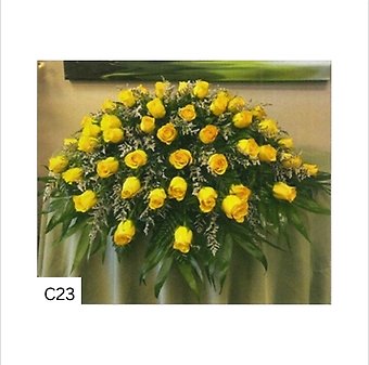 Peace Yellow Casket Spray