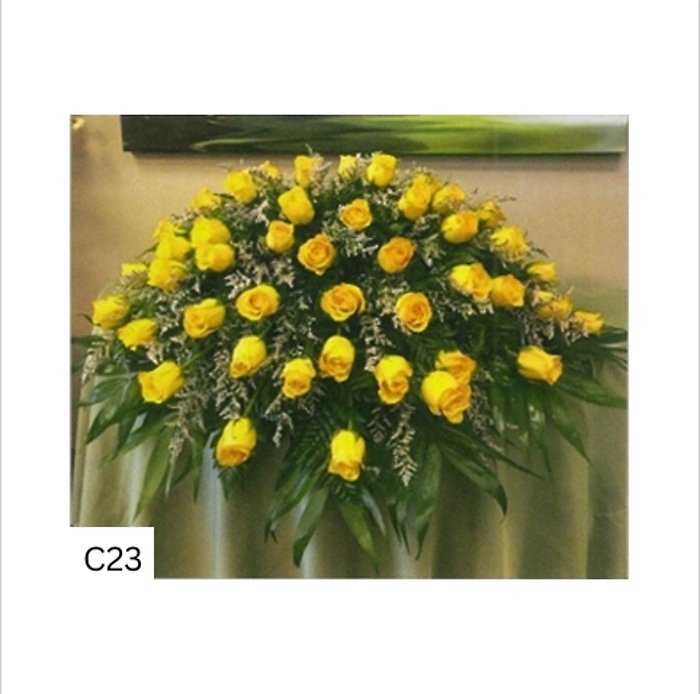 Peace Yellow Casket Spray