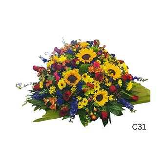 Sunflower Mix Casket Spray